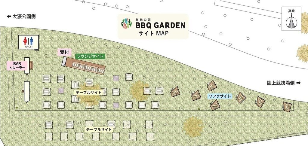舞鶴公園BBQ GARDEN 会場の雰囲気